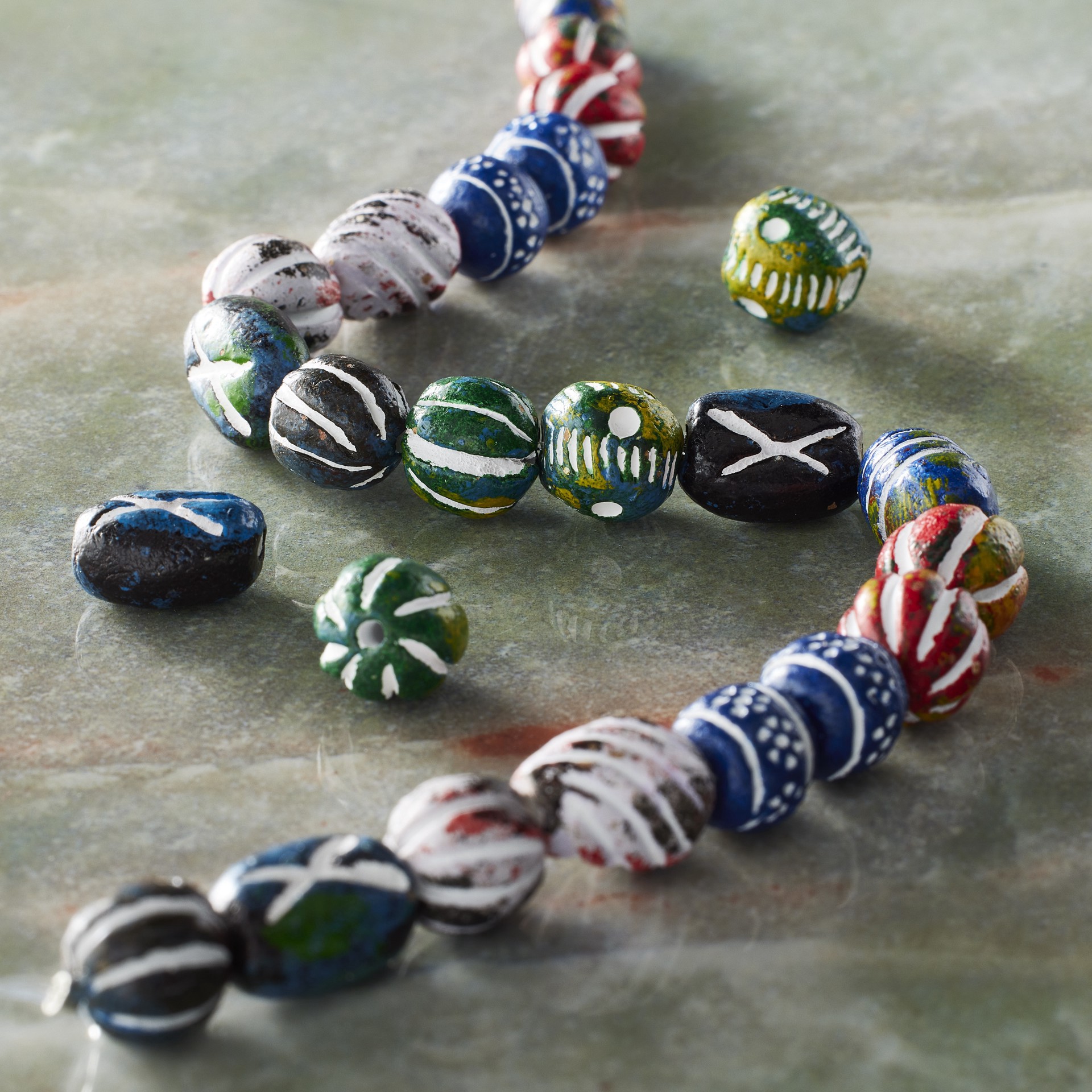 slide 2 of 3, Multicolor Clay Mixed Distressed Beads By Bead Landing, 8mm-15mm