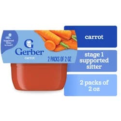 Gerber 1st Foods Natural for Baby Carrot Baby Food, 2-2 oz. Tubs