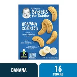 Gerber Snacks for Toddler Banana Cookies 5.0 oz Snack Carton
