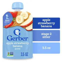 Gerber 2nd Foods Natural for Baby Baby Food, Apple Strawberry Banana, 3.5 oz Pouch