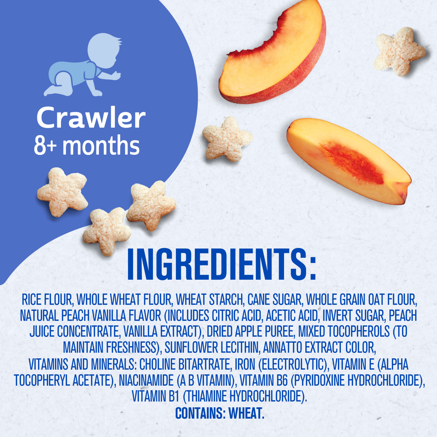 slide 3 of 8, Gerber Stage 3 Baby Snacks, Peach Puffs, Puffed Grain Snack, Baby Led Feeding, 1.48 oz