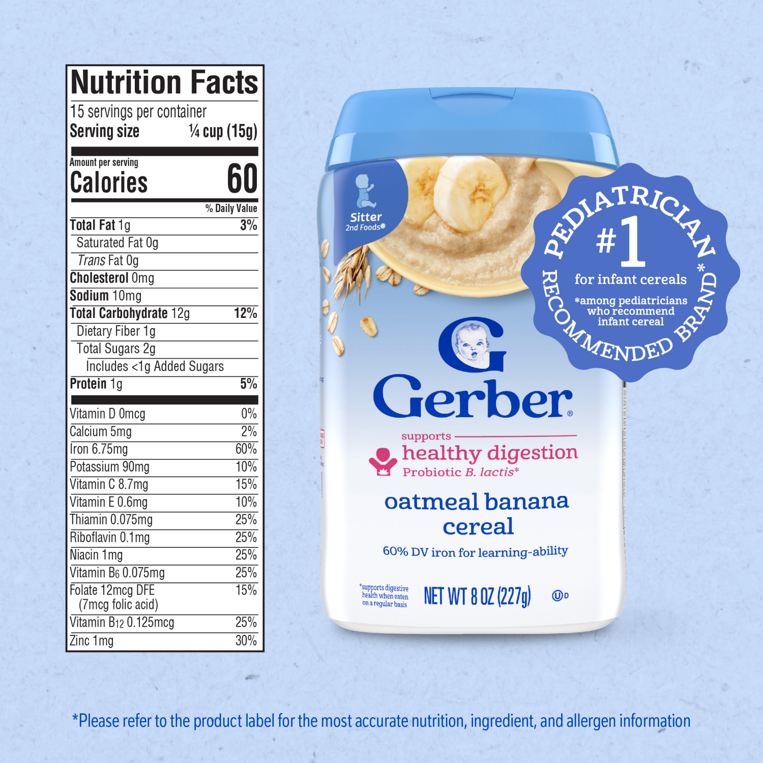 slide 3 of 8, Gerber Stage 2 Baby Food, Banana Cereal, 8 oz Canister, 8 oz