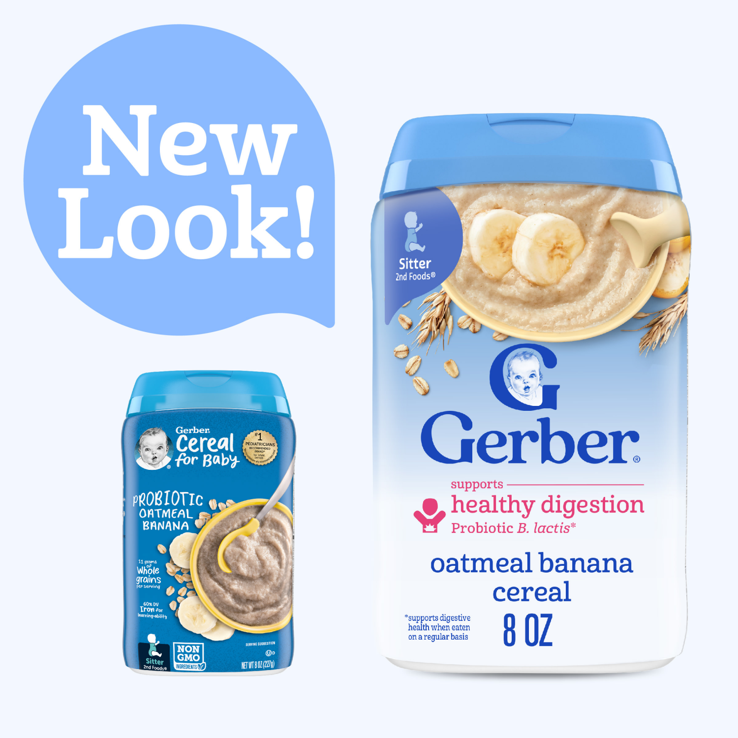 slide 6 of 8, Gerber Stage 2 Baby Food, Banana Cereal, 8 oz Canister, 8 oz