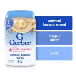 Gerber Stage 2 Baby Food, Banana Cereal, 8 oz Canister