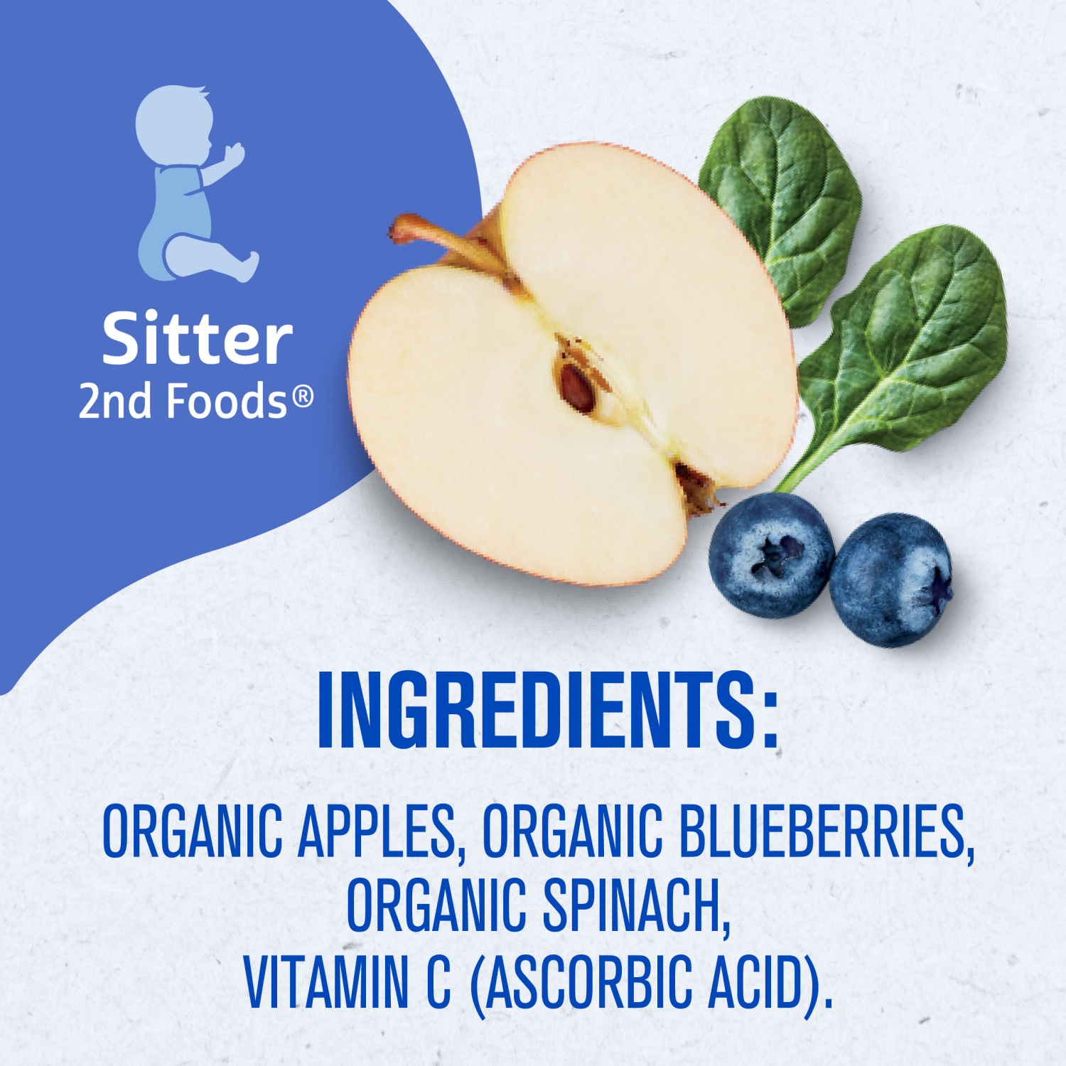slide 3 of 8, Gerber Stage 2 Baby Food, Organic Apple Blueberry Spinach, 3.5 oz Pouch, 3.5 oz