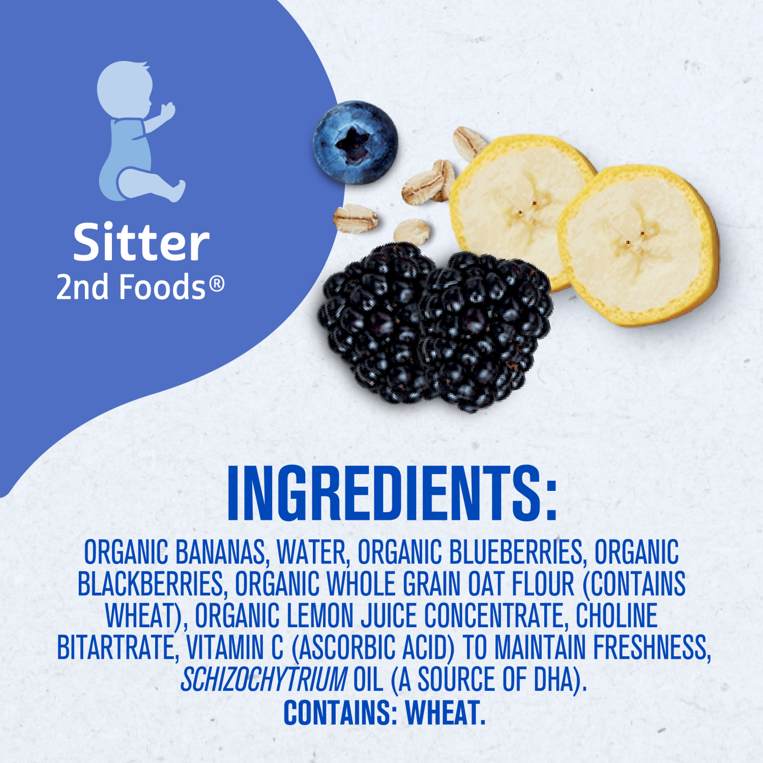 slide 3 of 8, Gerber Stage 2 Baby Food, Organic Banana Blueberry Blackberry Oatmeal, Baby Puree, 3.5 oz