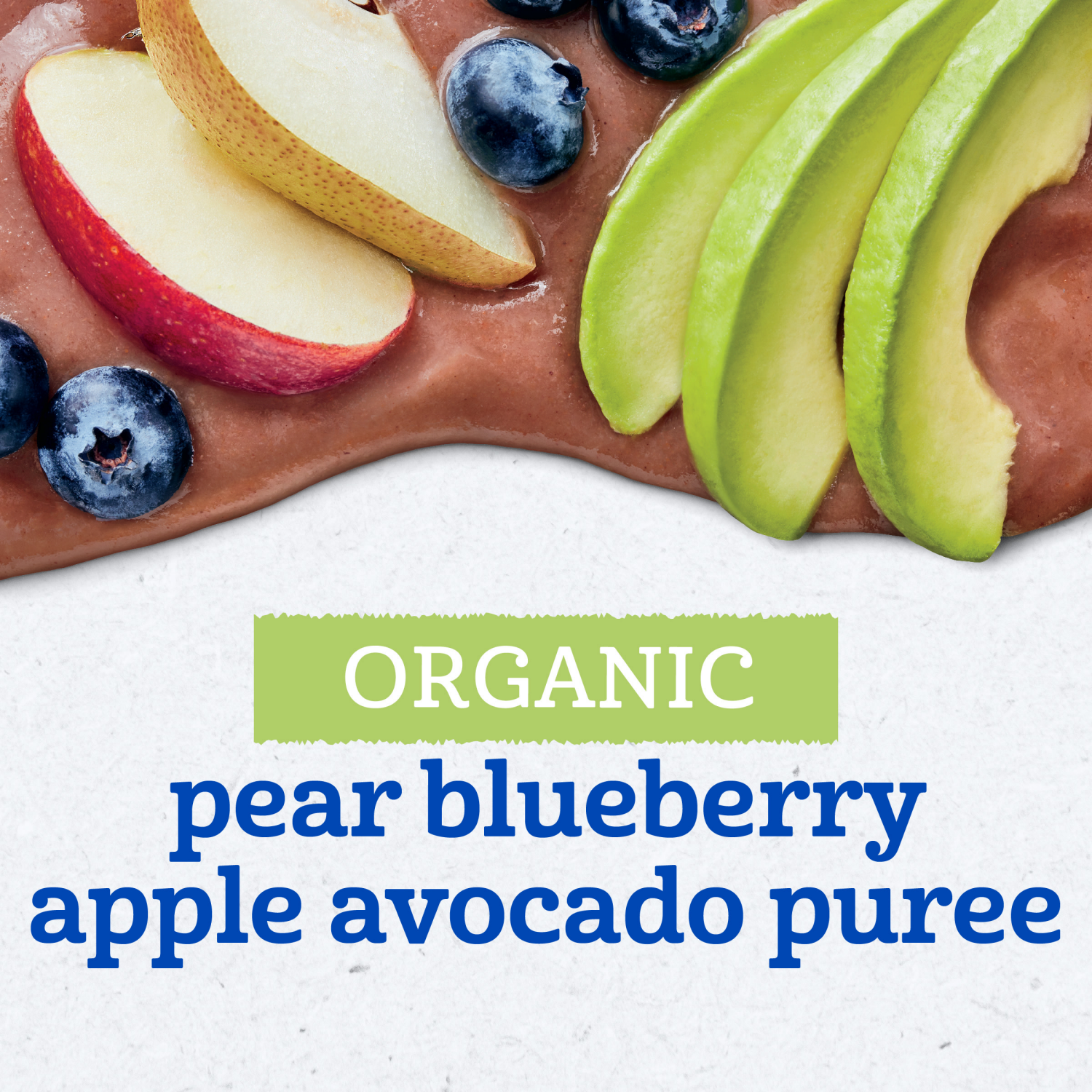 slide 6 of 8, Gerber Stage 2 Baby Food, Organic Pear Blueberry Apple Avocado Puree Pouch, 3.5 oz