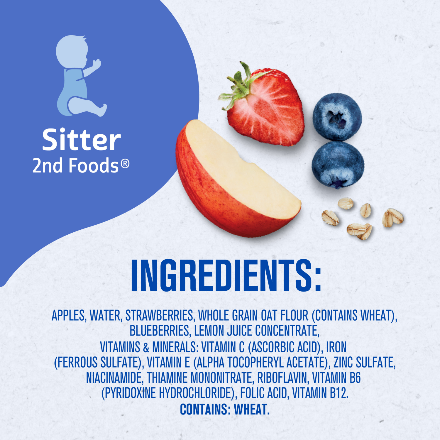 slide 3 of 8, Gerber Stage 2 Baby Food, Apple Strawberry Blueberry Oatmeal Cereal Tub, Baby Cereal, 2PK, 2 ct