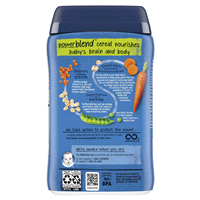 slide 2 of 21, Gerber PowerBlend Probiotic Cereal, Oatmeal/Lentil/Carrots/Peas, 8 oz