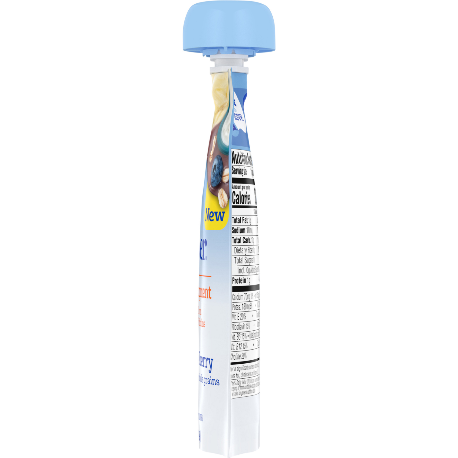 slide 5 of 8, GERBER Infant Puree Toddler Fruit Yogurt Grain Banana Blueberry 3.5oz Pouch, 3.5 oz