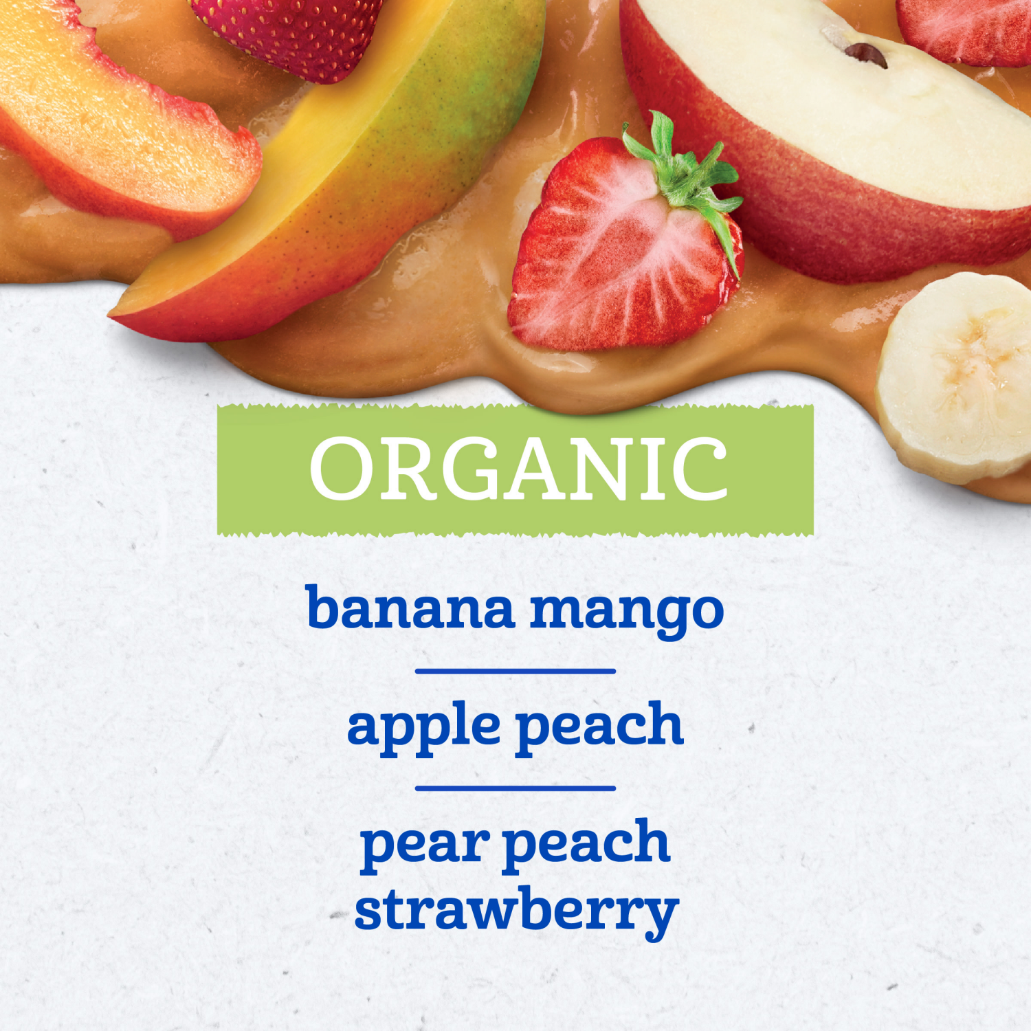 slide 7 of 8, Gerber Stage 2 Baby Food, Organic Fruit Favorites Puree Pouches, Variety Pack, 9PK, 9 ct