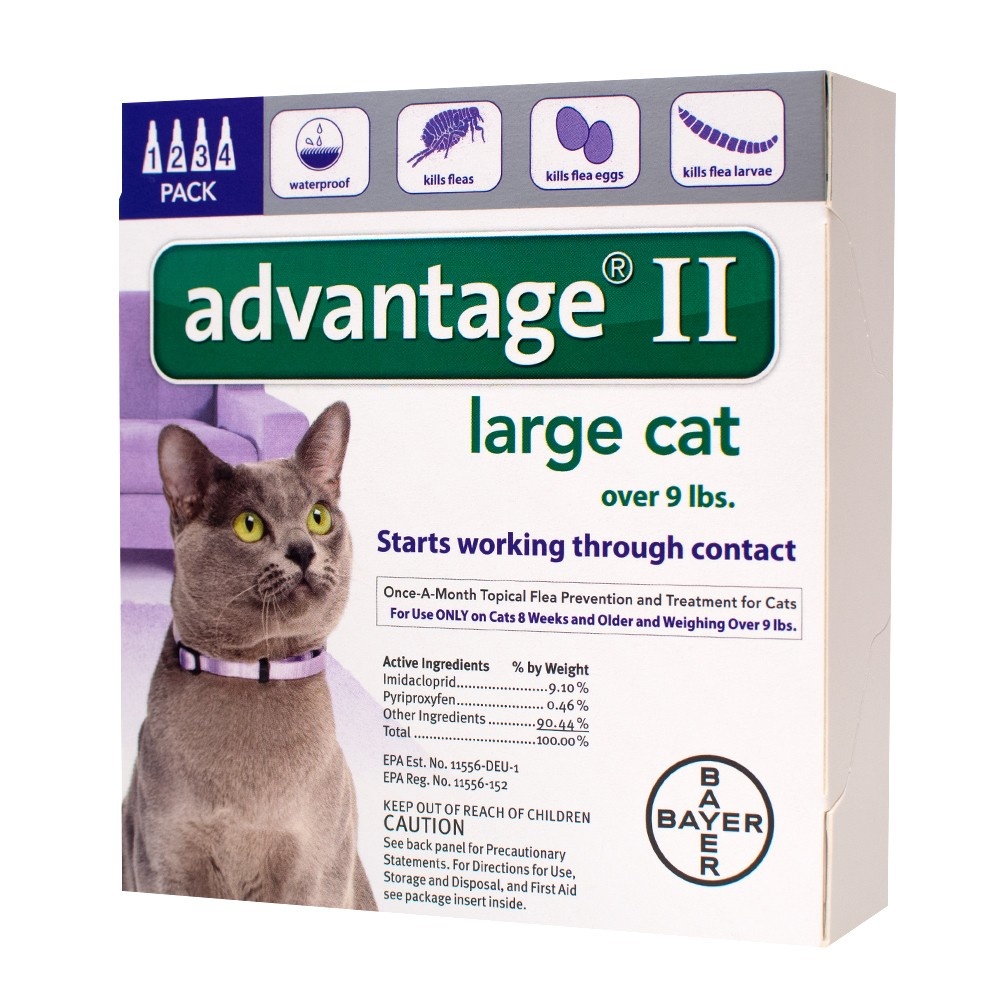 slide 1 of 3, Bayer Advantage II Topical Flea Prevention and Treatment - Large Cats - 4pk, 4 ct