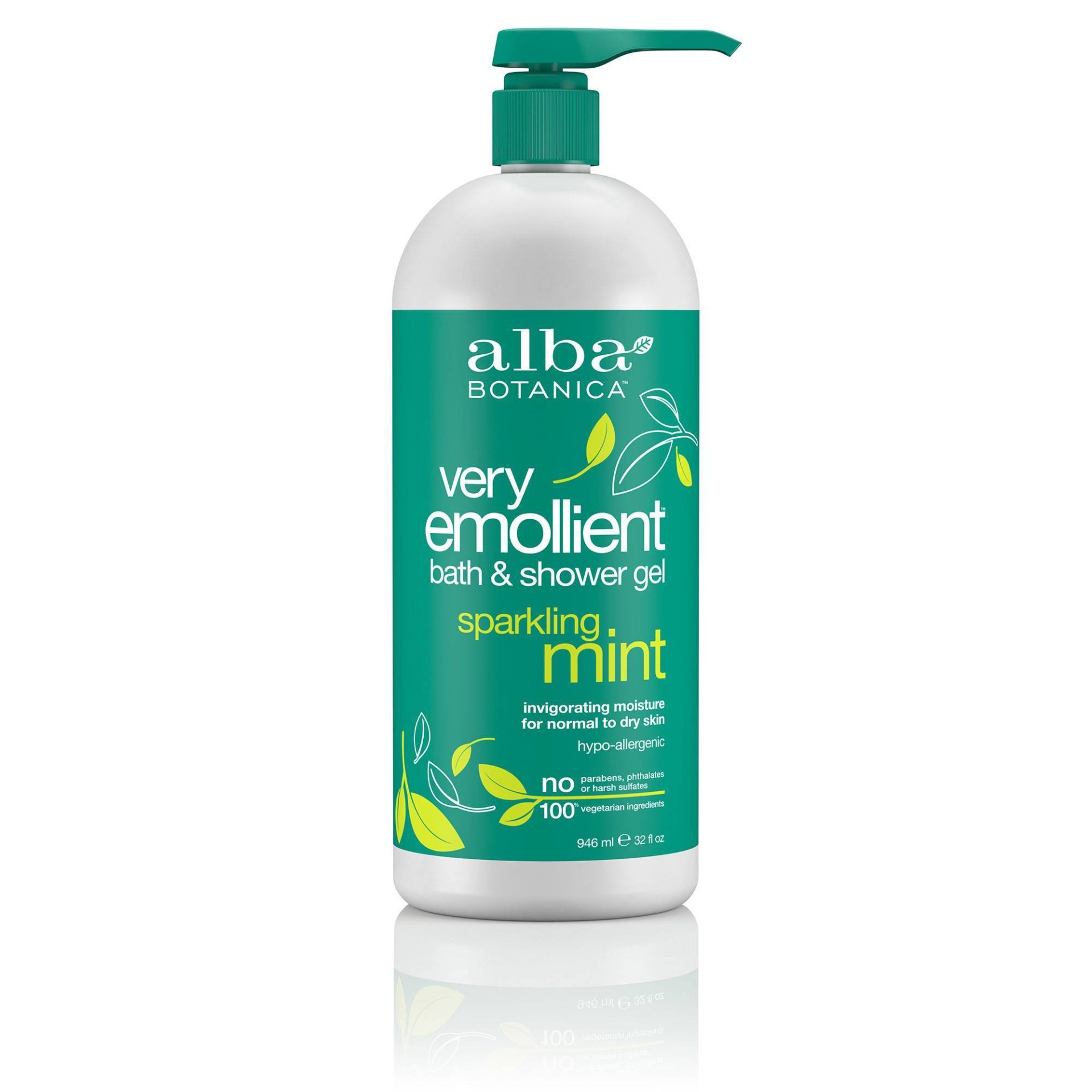 slide 1 of 1, Alba Botanica Very Emollient Sparkling Mint Bath & Shower Gel, 32 oz