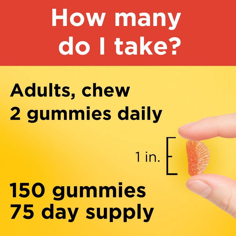 slide 5 of 8, Nature Made Immune Support Gummies with Vitamin C 250mg Per Serving - Tangerine Flavored - 150ct, 250mg, 150 ct