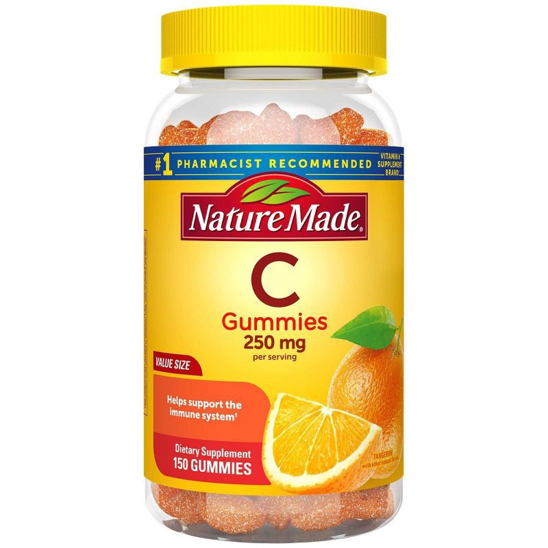 slide 1 of 8, Nature Made Immune Support Gummies with Vitamin C 250mg Per Serving - Tangerine Flavored - 150ct, 250mg, 150 ct