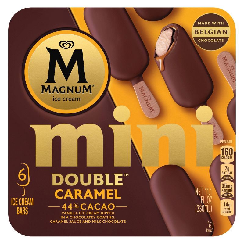 slide 2 of 8, Magnum Mini Ice Cream Bars Double Caramel - 6ct, 6 ct