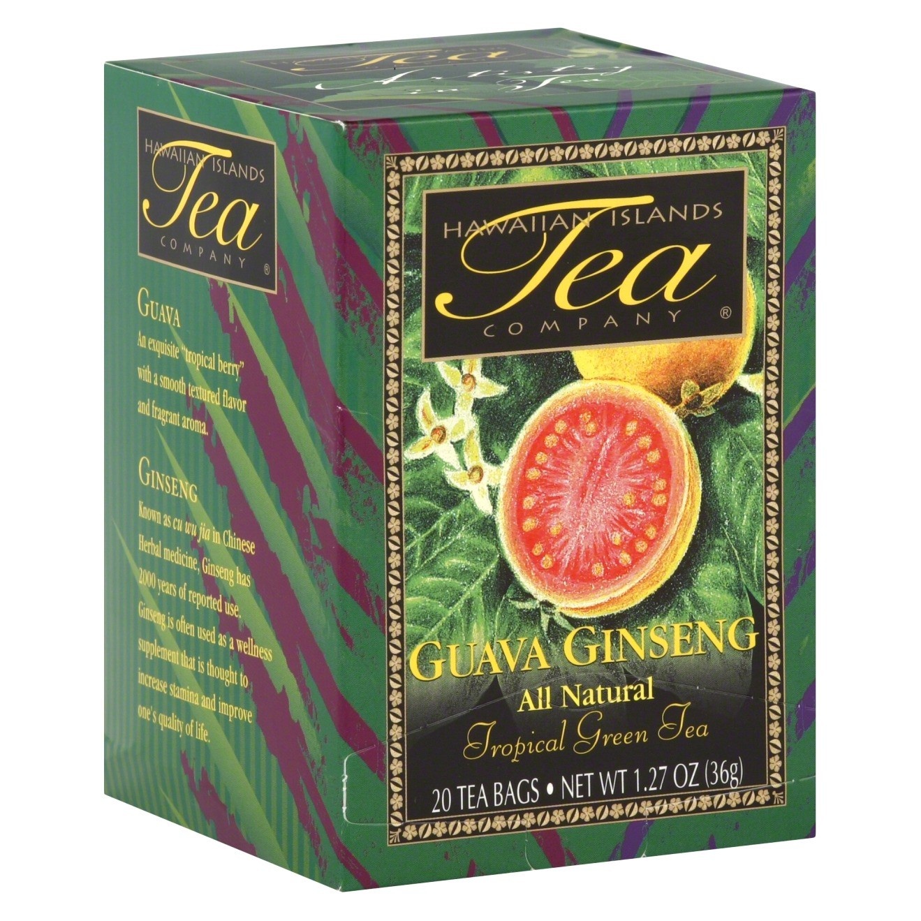 slide 1 of 5, Hawaiian Islands Tea Company Guava Ginseng Tea - 20ct, 20 ct