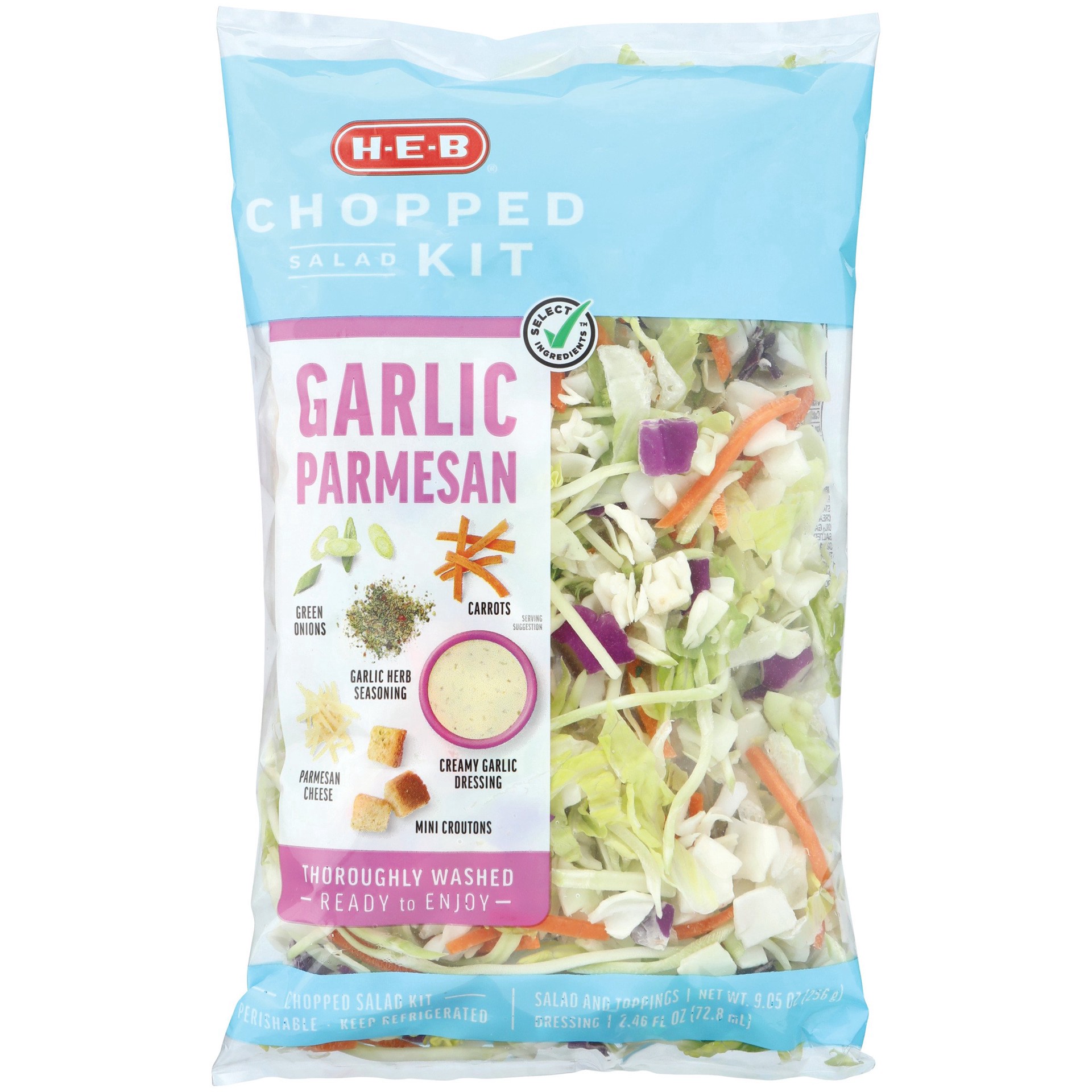 slide 1 of 1, H-E-B Chopped Salad Kit - Garlic Parmesan, 1 ct