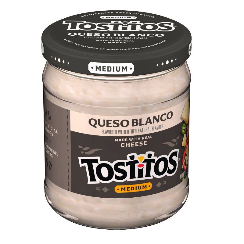 slide 1 of 8, Tostitos Queso Blanco Dip - 15oz: Medium Spice Level, 15 oz