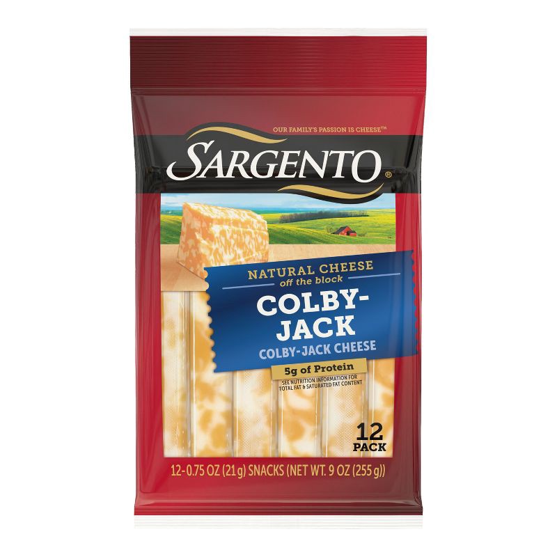 slide 1 of 9, Sargento Natural Colby-Jack Cheese Sticks - 9oz/12ct, 12 ct; 9 oz