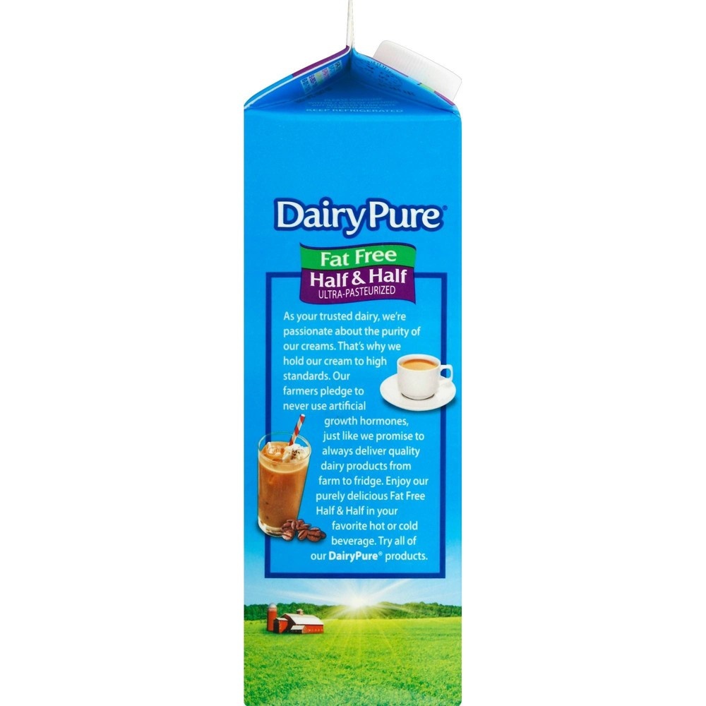 slide 2 of 2, DairyPure Dairy Brand Fat Free Half & Half, 1 qt