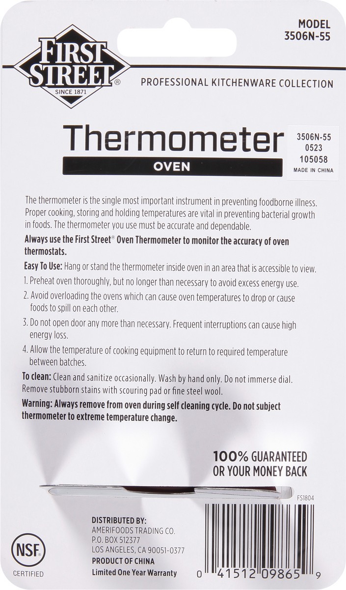 slide 10 of 12, First Street Oven Termometer, 1 ct