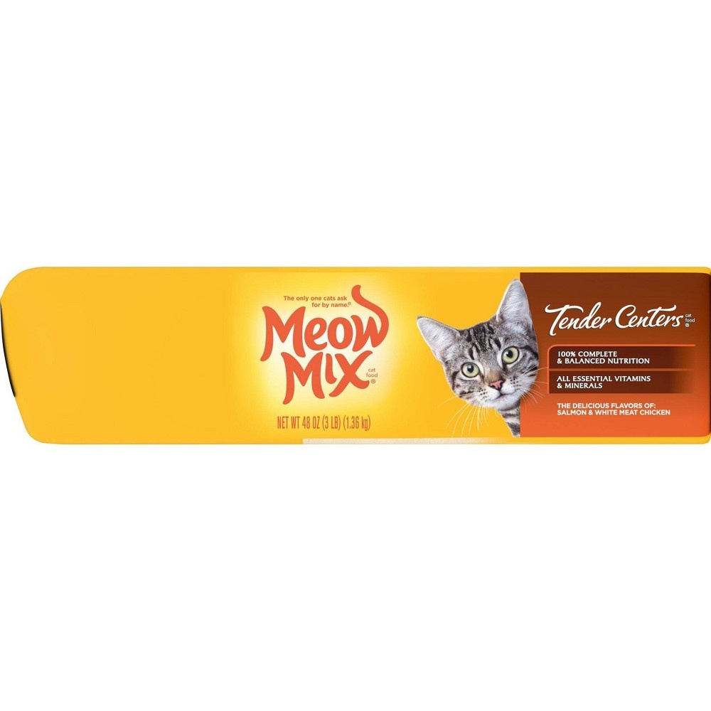 slide 2 of 9, Meow Mix Tender Centers Salmon & White Meat Chicken Flavors Dry Wet Cat Food, 3 lb