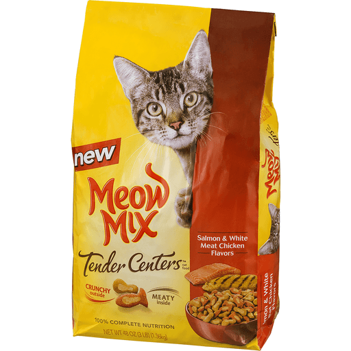 slide 3 of 9, Meow Mix Tender Centers Salmon & White Meat Chicken Flavors Dry Wet Cat Food, 3 lb