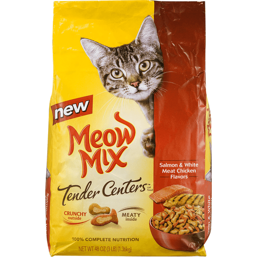 slide 4 of 9, Meow Mix Tender Centers Salmon & White Meat Chicken Flavors Dry Wet Cat Food, 3 lb