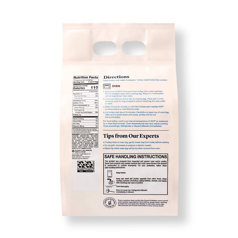 slide 3 of 4, Cook-in-Bag Homestyle Boneless Turkey Breast - Frozen - 2.5lbs - Serves 5 - Good & Gather™, 2.5 lb