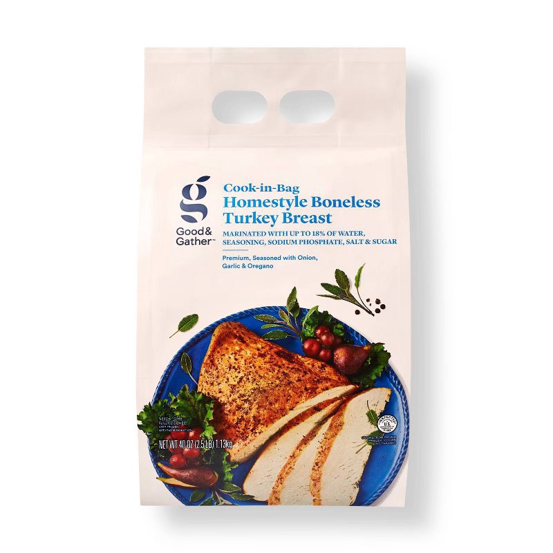 slide 1 of 4, Cook-in-Bag Homestyle Boneless Turkey Breast - Frozen - 2.5lbs - Serves 5 - Good & Gather™, 2.5 lb