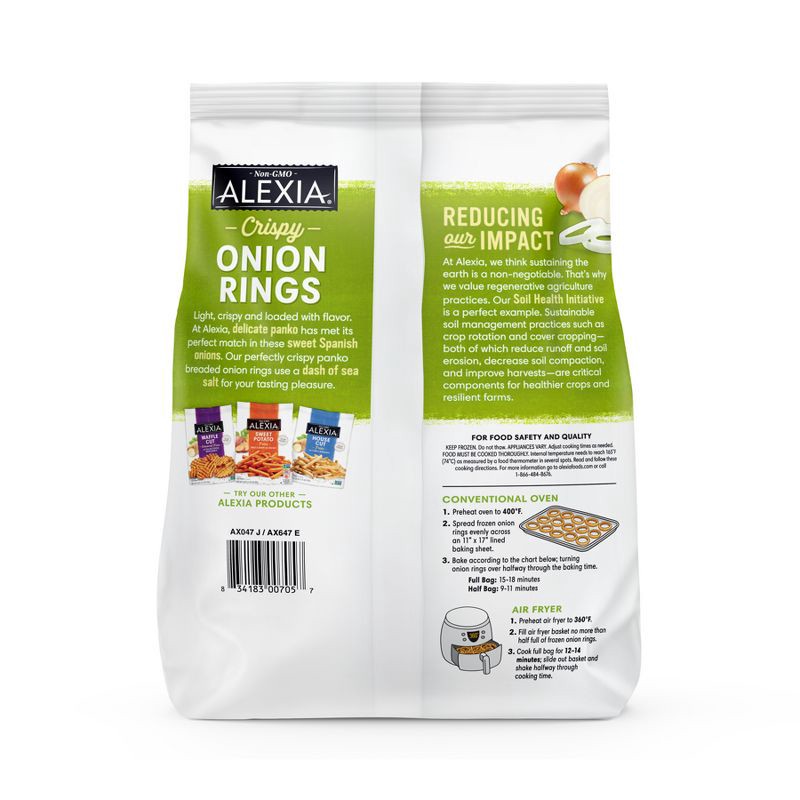 slide 7 of 10, Alexia Frozen Crispy Vegan Onion Rings - 13.5oz, 13.5 oz
