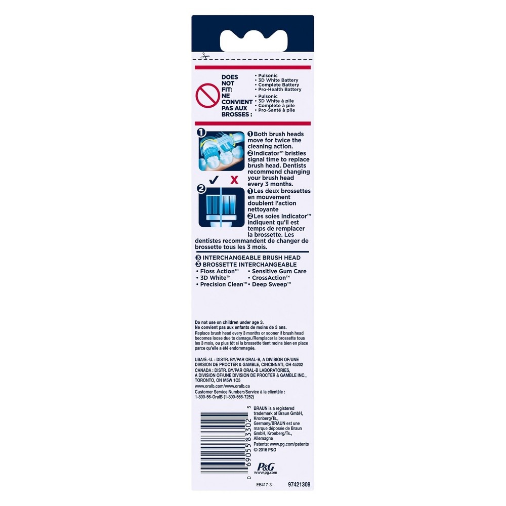 slide 4 of 8, Oral-B Dual Clean Replacement Electric Toothbrush Head, 3 ct