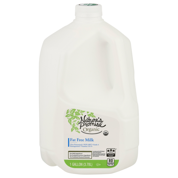 slide 1 of 1, Nature's Promise Organic Fat Free Skim Milk, 1 gal