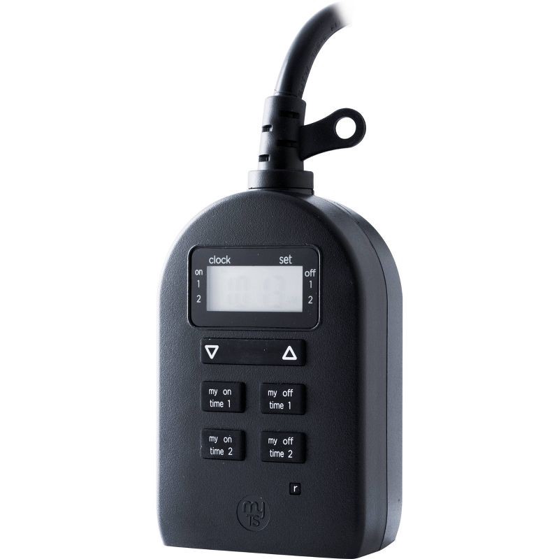 slide 2 of 5, myTouchSmart Indoor/Outdoor Plug-In Digital Timer Black, 1 ct