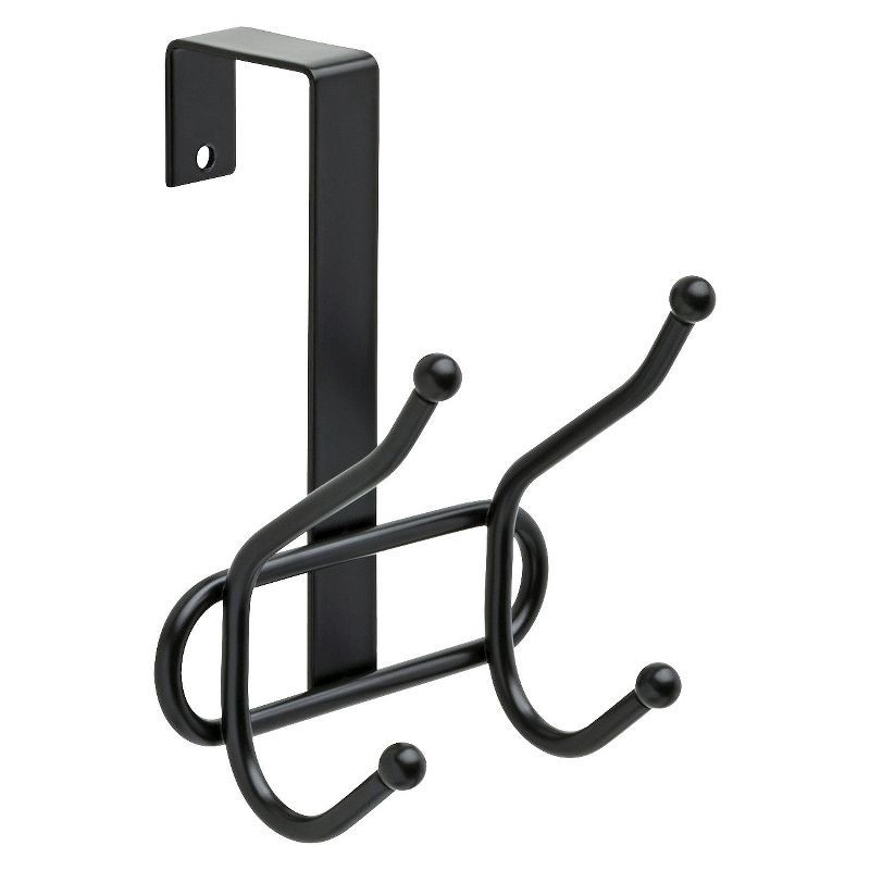 slide 1 of 1, Over The Door Double Decorative Hook Rack Black - Room Essentials, 1 ct