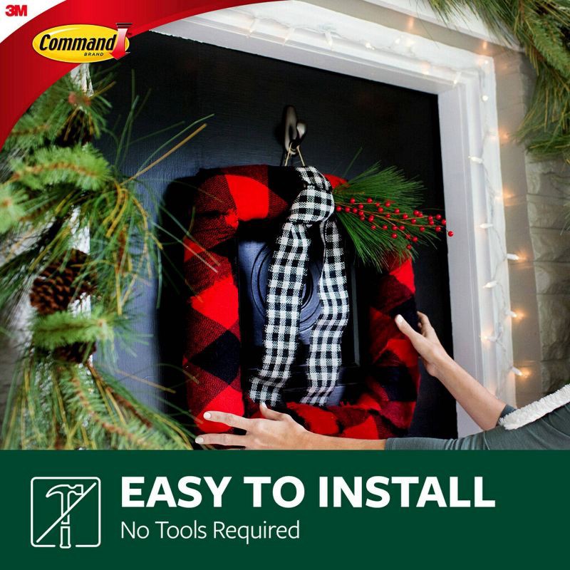 slide 5 of 12, Command Large Sized Outdoor Classic Decorative Metal Hook with Foam Strips Nickel, 1 ct