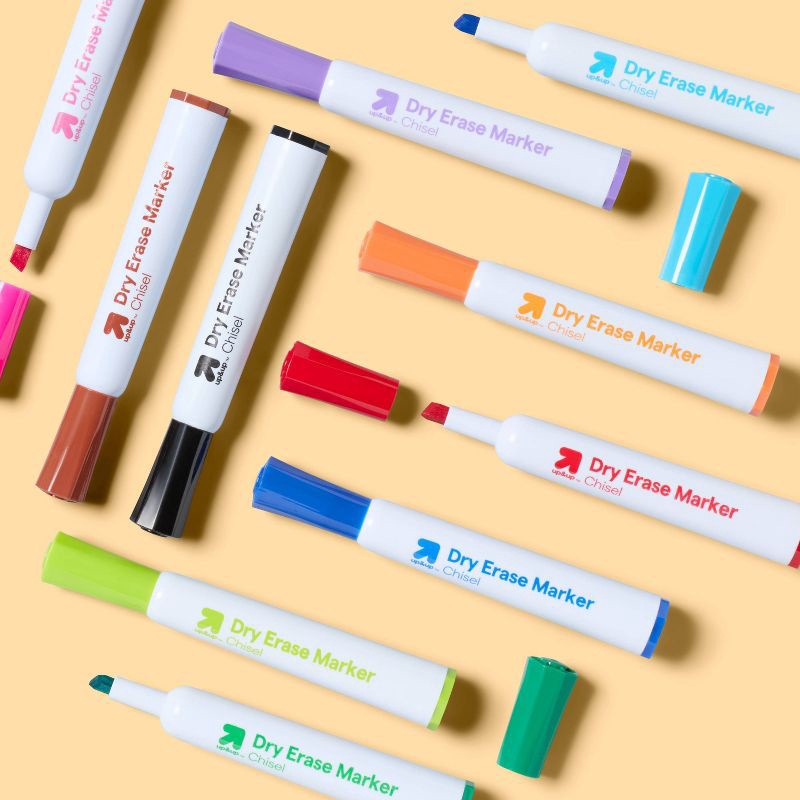 slide 2 of 4, 10ct Chisel Tip Dry Erase Markers Multicolor - up&up™: Whiteboard Markers, School Supplies, Bold Point, Ages 10+, 10 ct