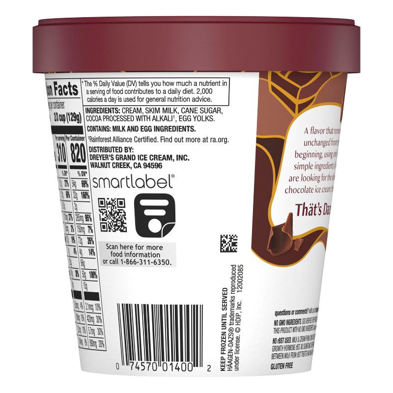 slide 5 of 15, Haagen-Dazs Chocolate Ice Cream - 14 fl oz, 14 fl oz