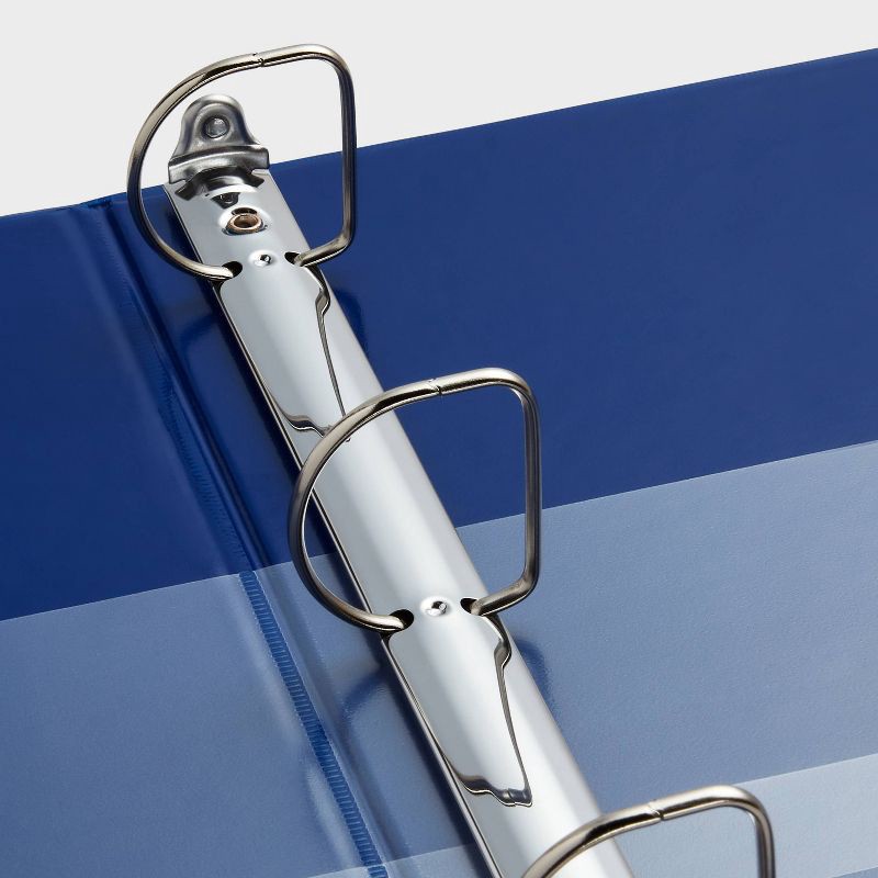 slide 3 of 3, 1.5" 3 Ring Binder Clear View Blue - up&up™: D Rings, 375 Sheet Capacity, 4 Internal Pockets, Polypropylene, 375 sheets