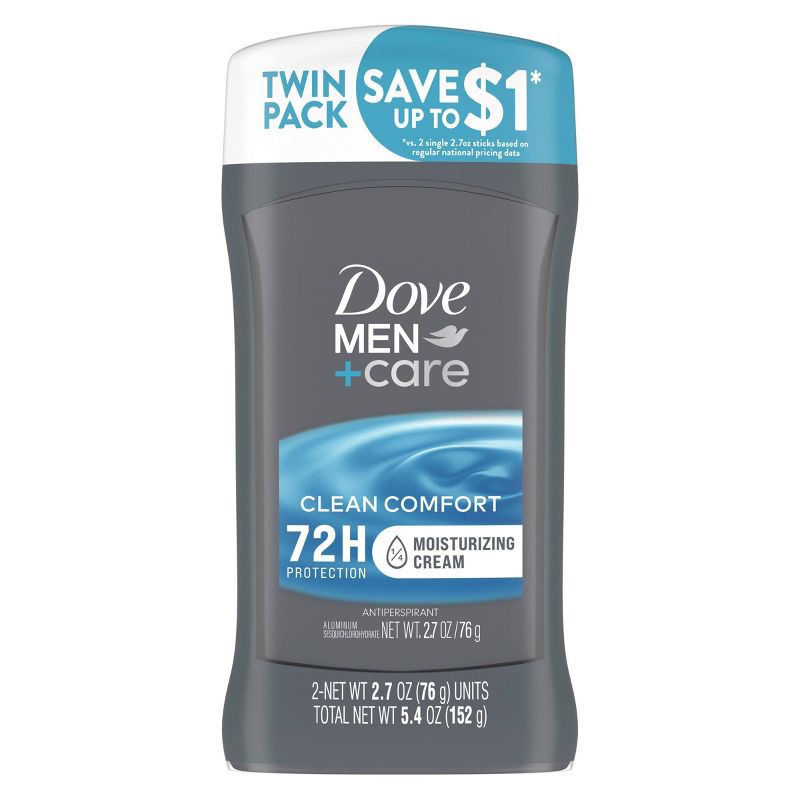 slide 2 of 10, Dove Men+Care 72-Hour Antiperspirant & Deodorant Stick - Clean Comfort - 2.7oz/2ct, 2 ct; 2.7 oz