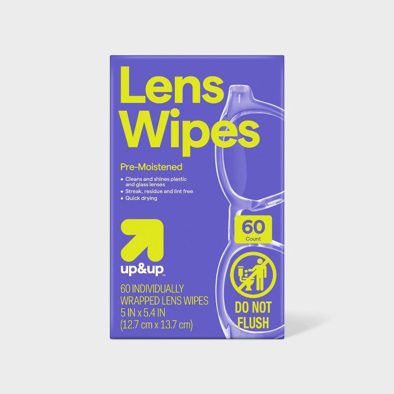 slide 1 of 5, Pre-Moistened Lens Wipes - 60ct - up&up™, 60 ct