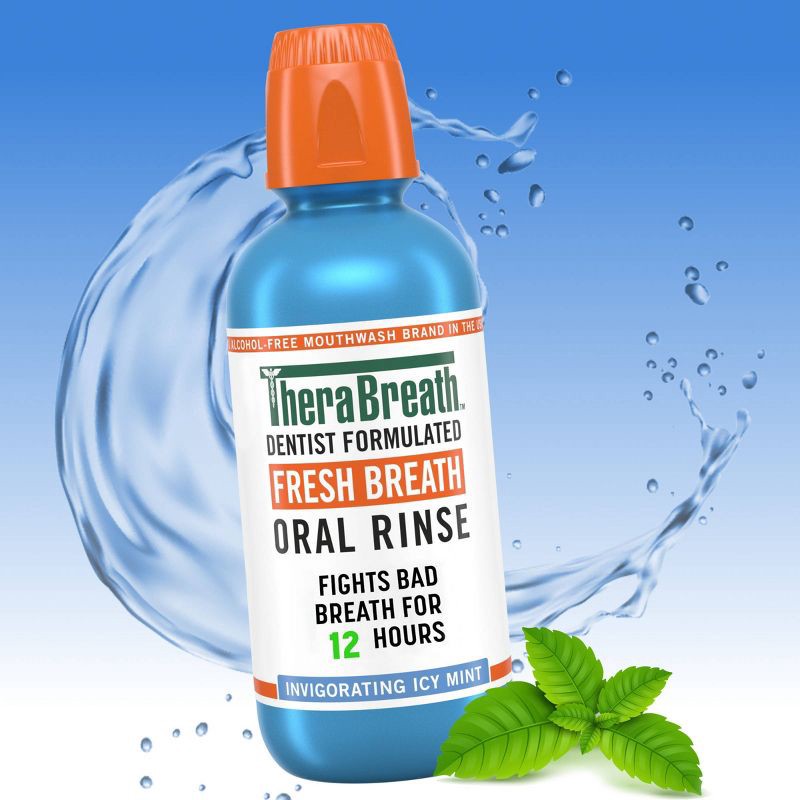 slide 2 of 10, TheraBreath Fresh Breath Mouthwash Alcohol-Free - Icy Mint - 16 fl oz, 16 fl oz