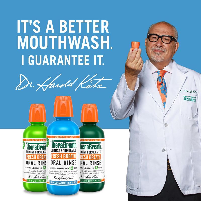 slide 7 of 9, TheraBreath Fresh Breath Mouthwash Alcohol-Free - Icy Mint - 16 fl oz, 16 fl oz