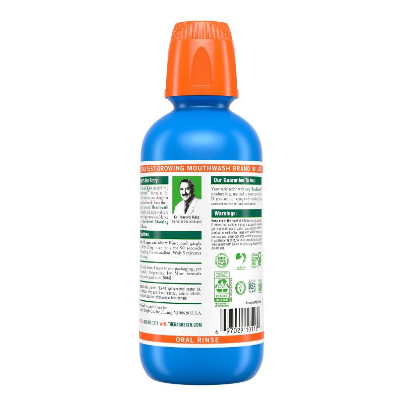 slide 9 of 9, TheraBreath Fresh Breath Mouthwash Alcohol-Free - Icy Mint - 16 fl oz, 16 fl oz