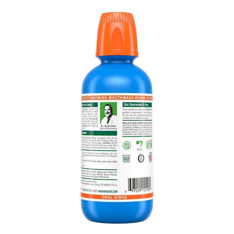 slide 10 of 10, TheraBreath Fresh Breath Mouthwash Alcohol-Free - Icy Mint - 16 fl oz, 16 fl oz