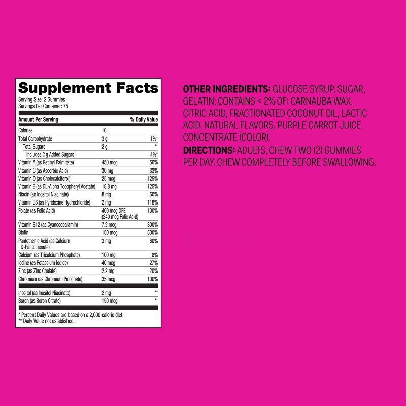slide 6 of 6, Women's Multivitamin Gummies - Natural Berry - 150ct - up&up™, 150 ct