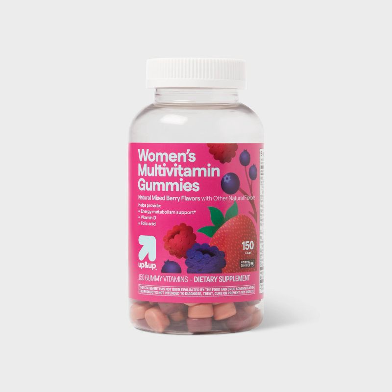 slide 1 of 6, Women's Multivitamin Gummies - Natural Berry - 150ct - up&up™, 150 ct