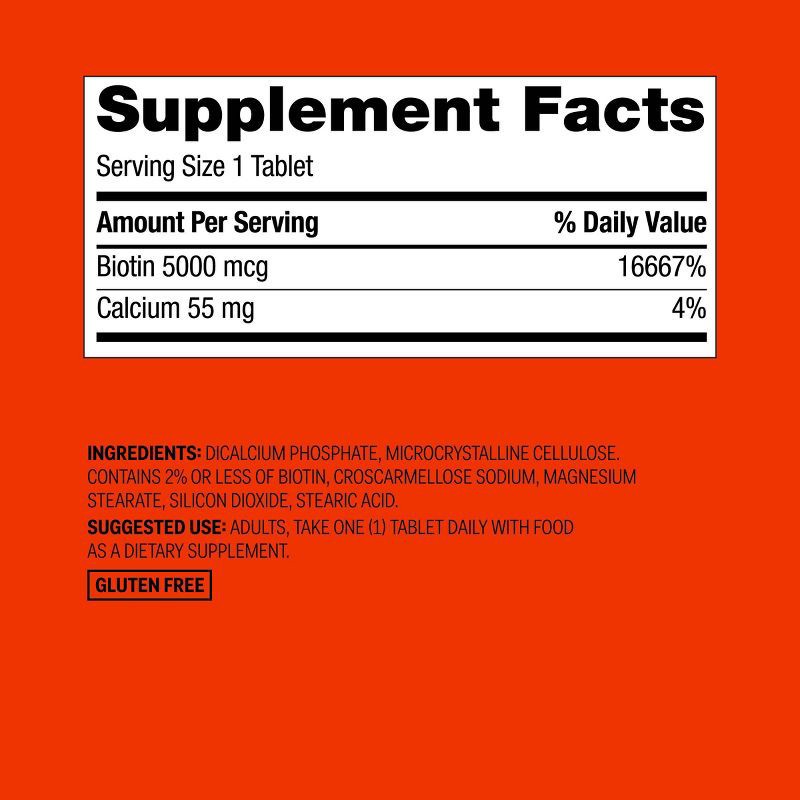 slide 5 of 5, Biotin Dietary Supplement Tablets - 120ct - up&up™, 120 ct