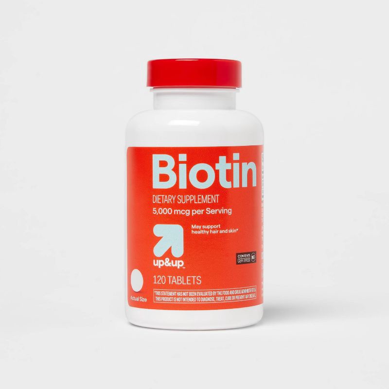 slide 1 of 5, Biotin Dietary Supplement Tablets - 120ct - up&up™, 120 ct